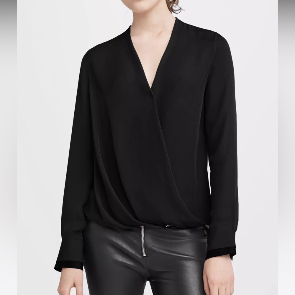 Rag & Bone Victor Silk Long-sleeve Blouse XS